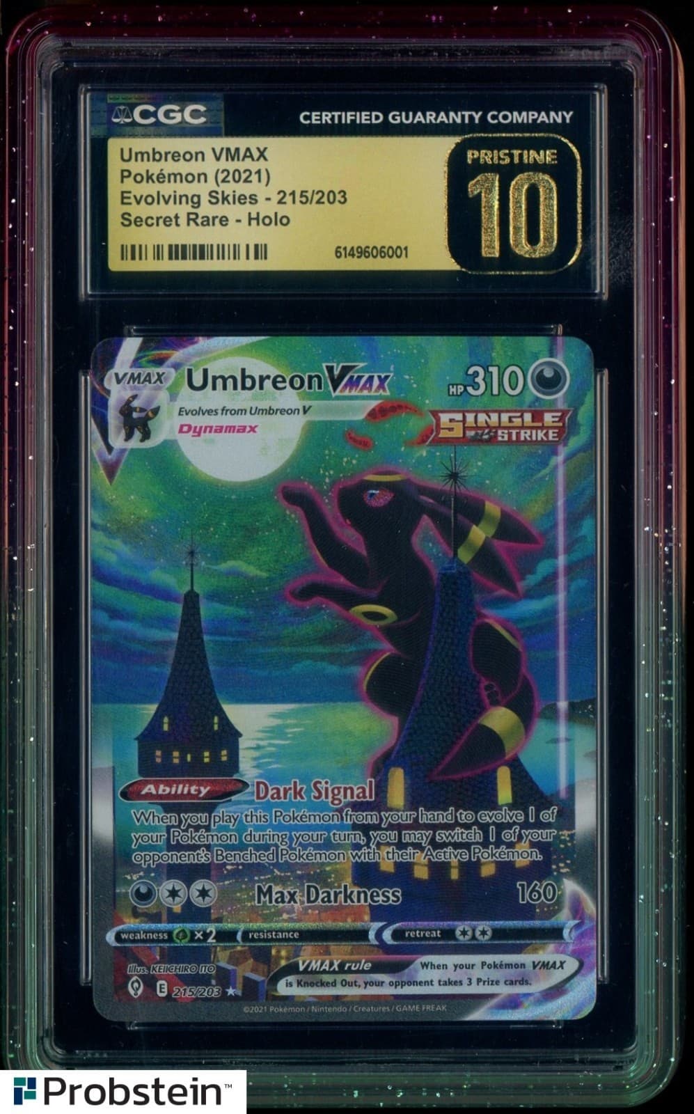 2021 Pokemon Evolving Skies Secret Rare #215 Umbreon VMAX CGC 10 PRISTINE
