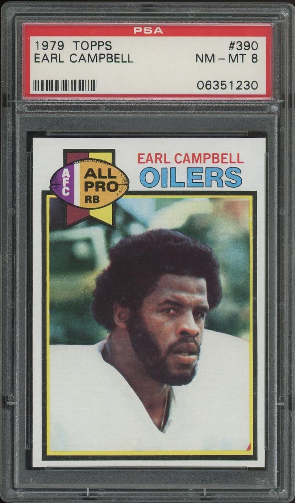 1979 Topps Football #390 Earl Campbell Rookie PSA 8 (NM-MT)