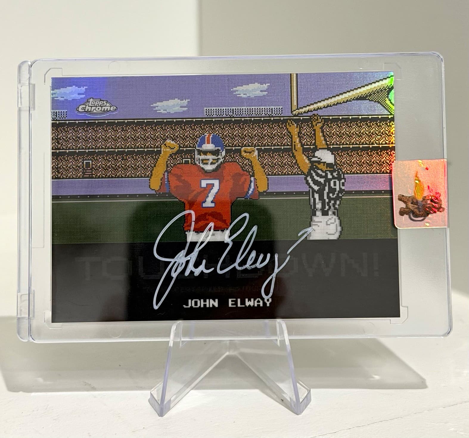 2025 Topps Chrome  John Elway TA-JE Tecmo Super Bowl  on card Auto