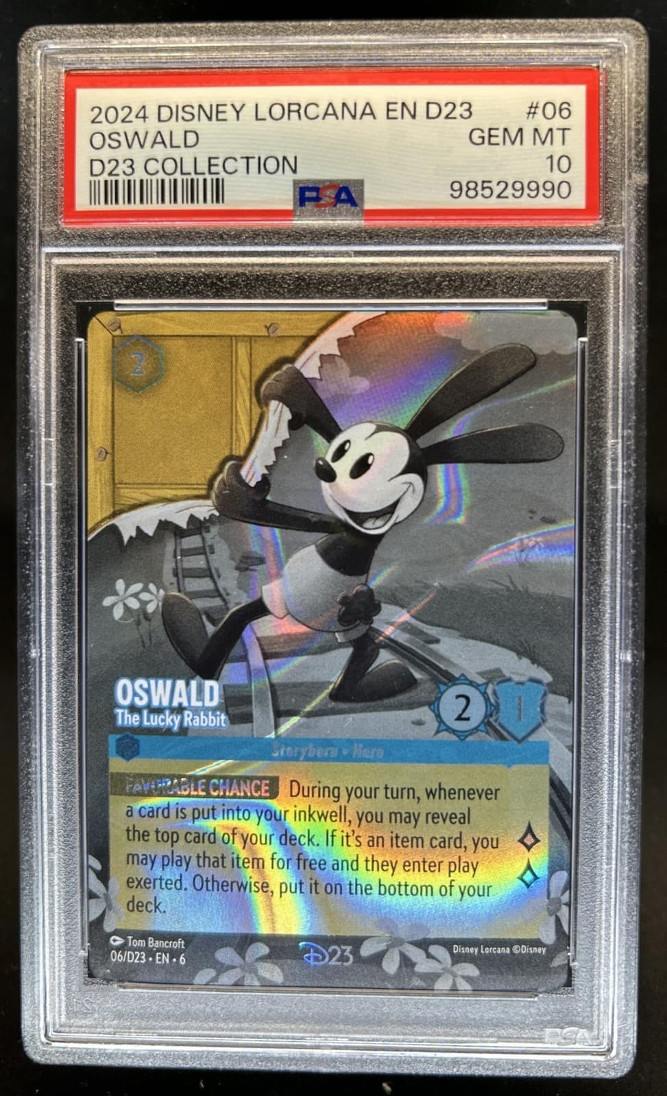 2024 Disney Lorcana Oswald - The Lucky Rabbit #06 PSA 10 GEM MINT