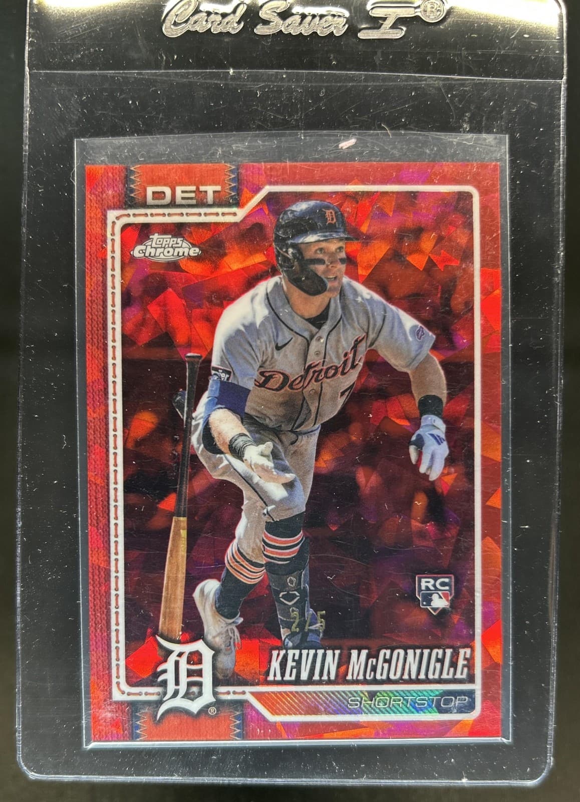 2026 Topps Chrome Sapphire Kevin McGonigle Red Refractor Rookie RC #/5 Tigers