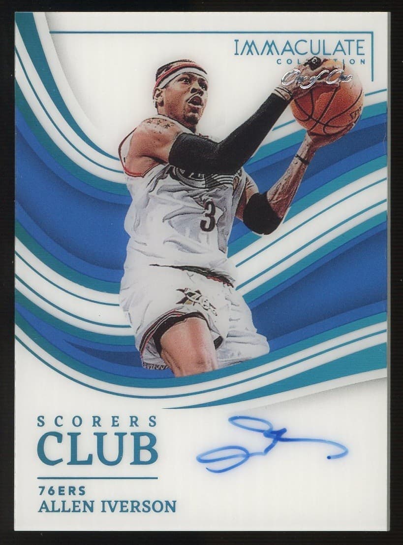 2022-23 Panini Immaculate Platinum Allen Iverson HOF ON CARD AUTO 1/1 ONE OF ONE