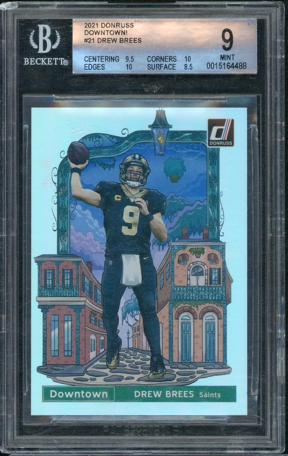 2021 Panini Donruss Drew Brees Downtown #D-21 BGS 9