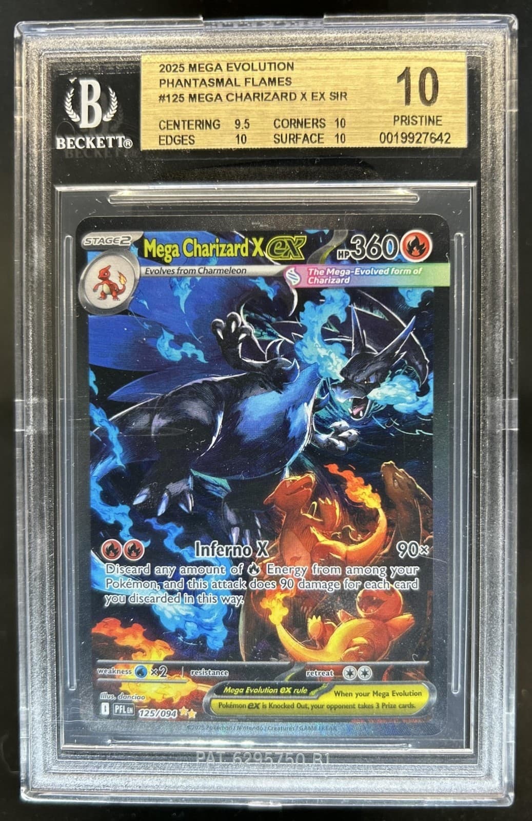 2025 Pokemon PFL Mega Charizard X ex Special Illustration Rare #125/094 BGS 10