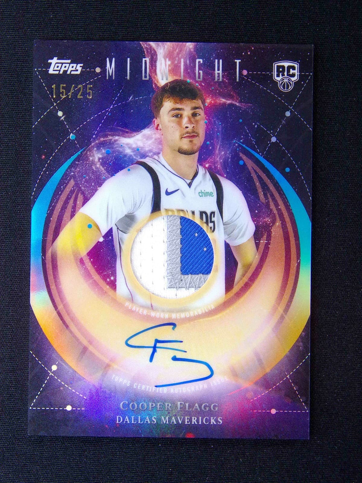 2025-26 Topps Midnight Cooper Flagg RC Rookie Jersey Patch Auto RPA Moonrise /25