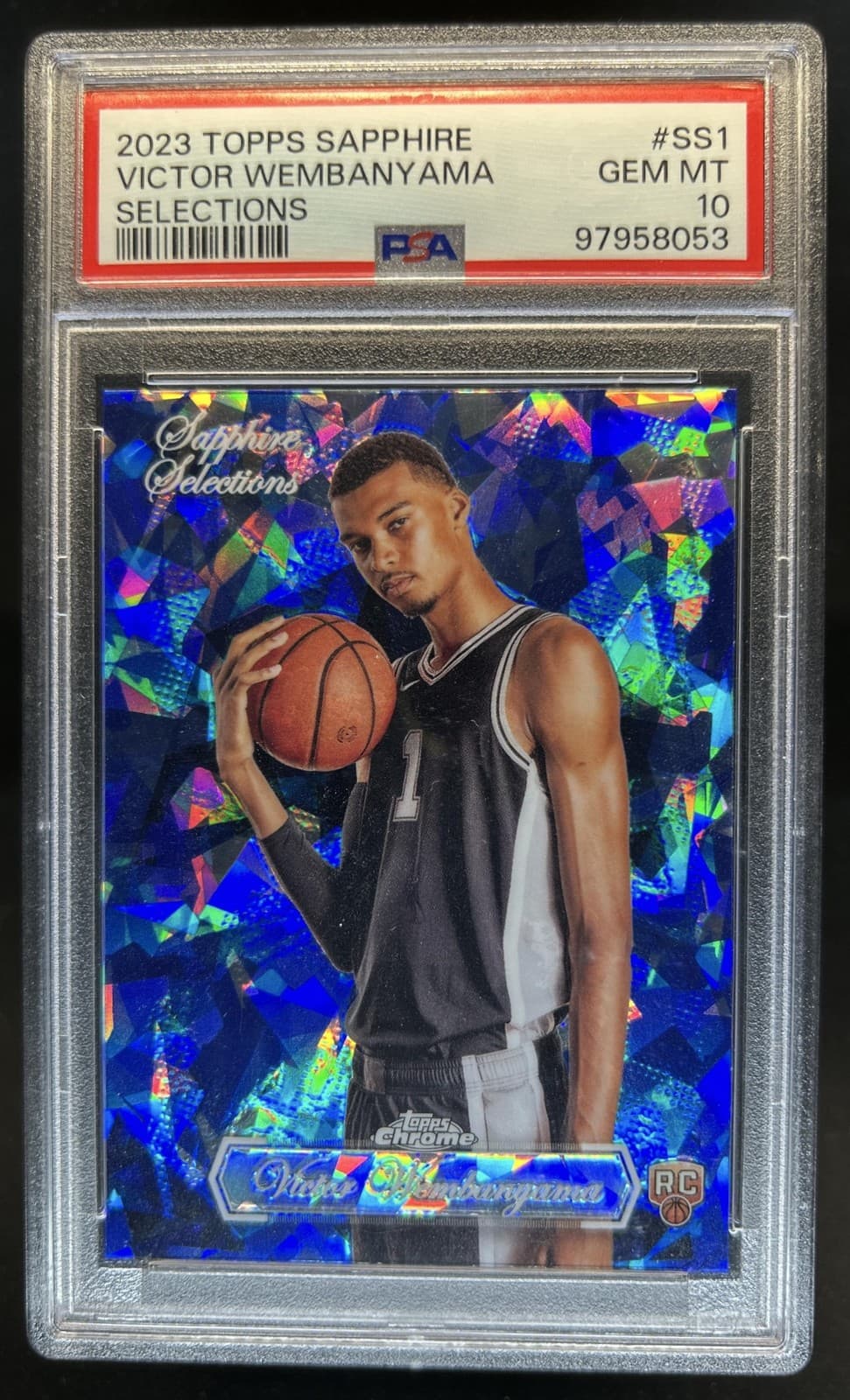 2023-24 Topps Chrome Sapphire Victor Wembanyama Selections RC #SS-1 Spurs PSA 10