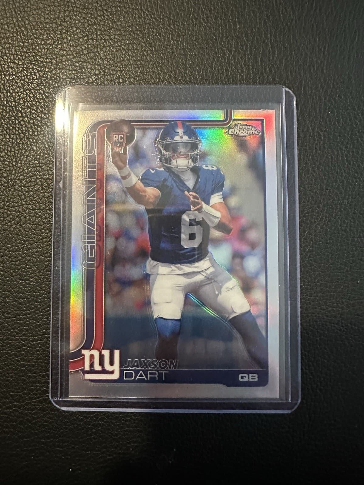 2025 Topps Chrome Football NFL Jaxson Dart Refractor (RC) #306 New York Giants