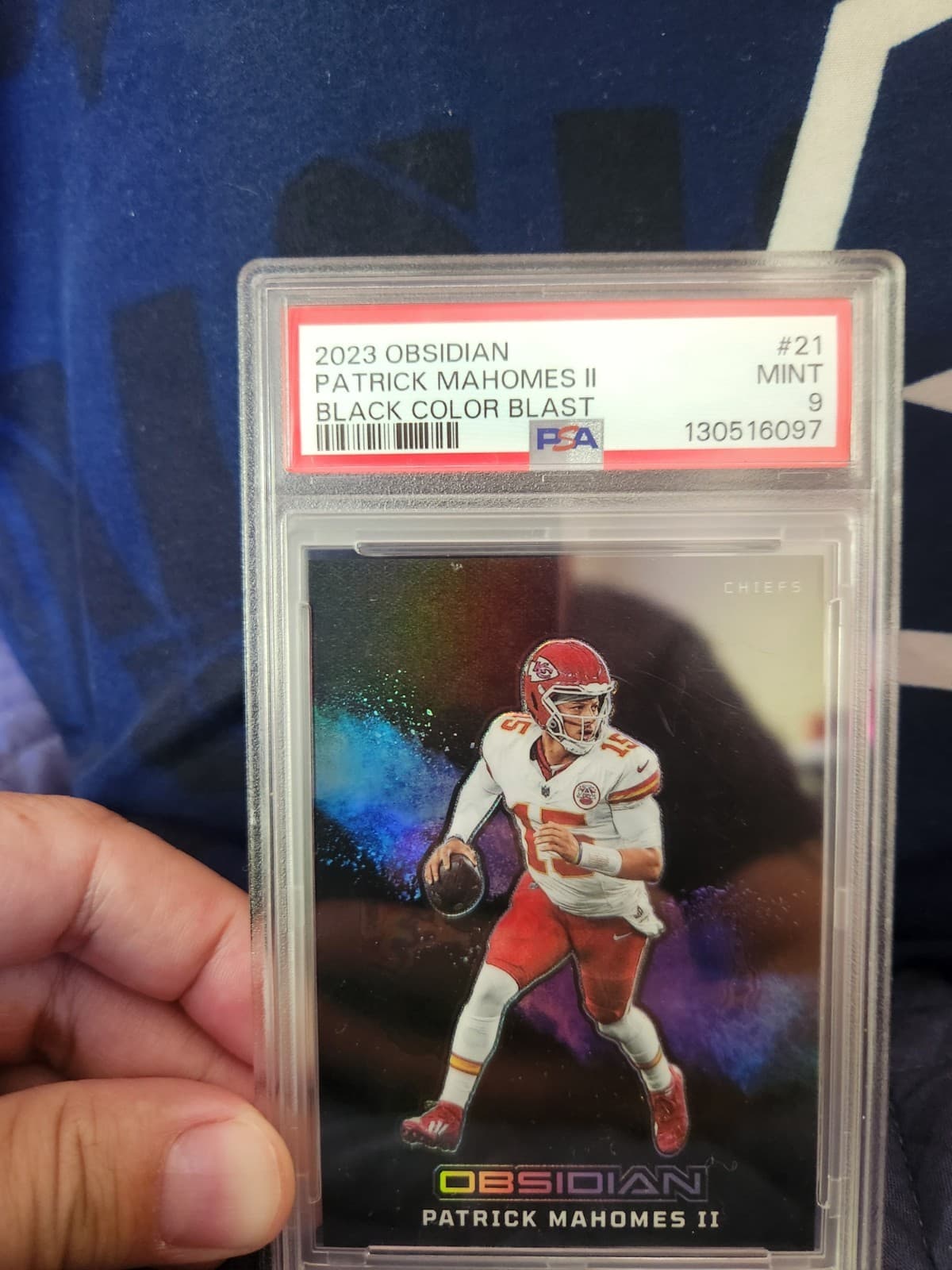 2023 Panini Obsidian Black Color Blast Patrick Mahomes II #21 PSA 9 Chiefs