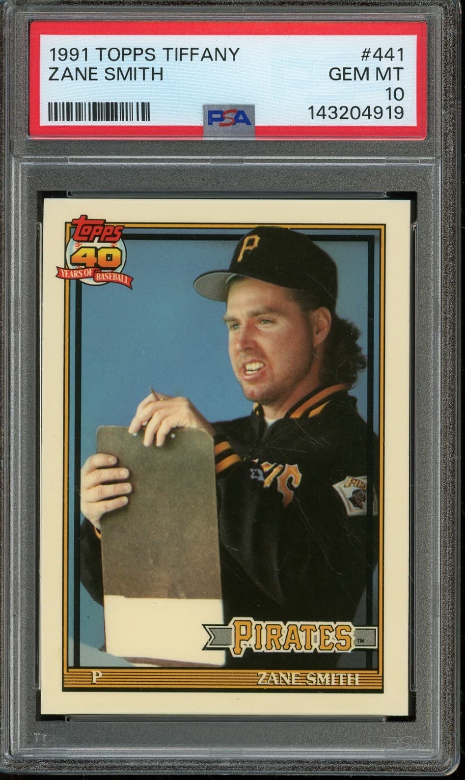 1991 TOPPS TIFFANY #441 ZANE SMITH GEM MINT PSA 10