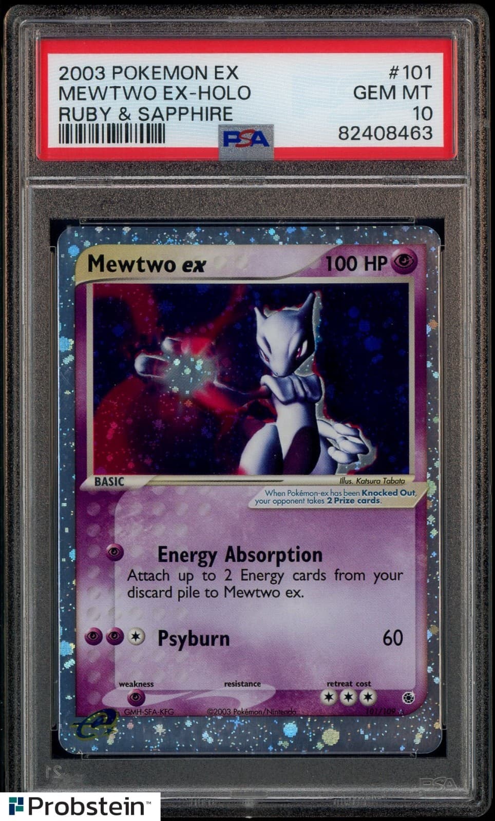 2003 Pokemon Ex Ruby & Sapphire #101 Mewtwo Ex Holo PSA 10 GEM MINT