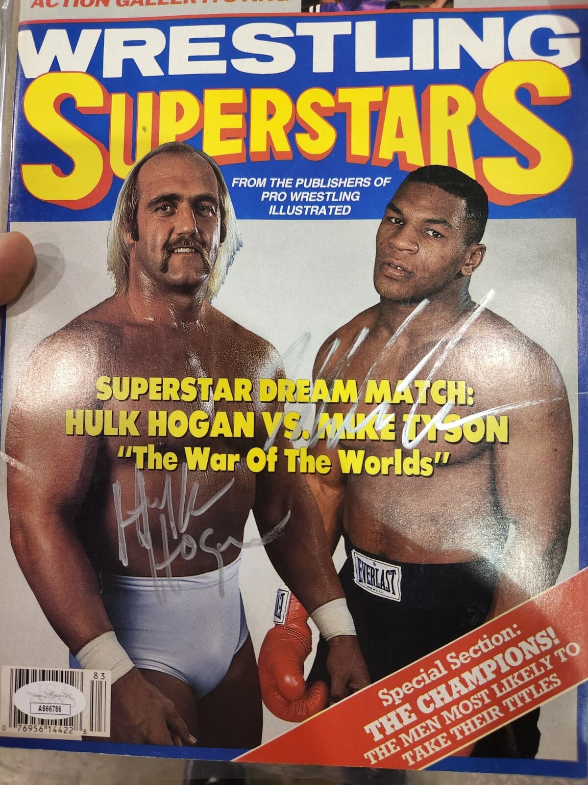 HULK HOGAN/MIKE TYSON  1988 WRESTLING SUPERSTARS Rare Dual AUTO🔥 🔥 🔥 🔥 🔥 