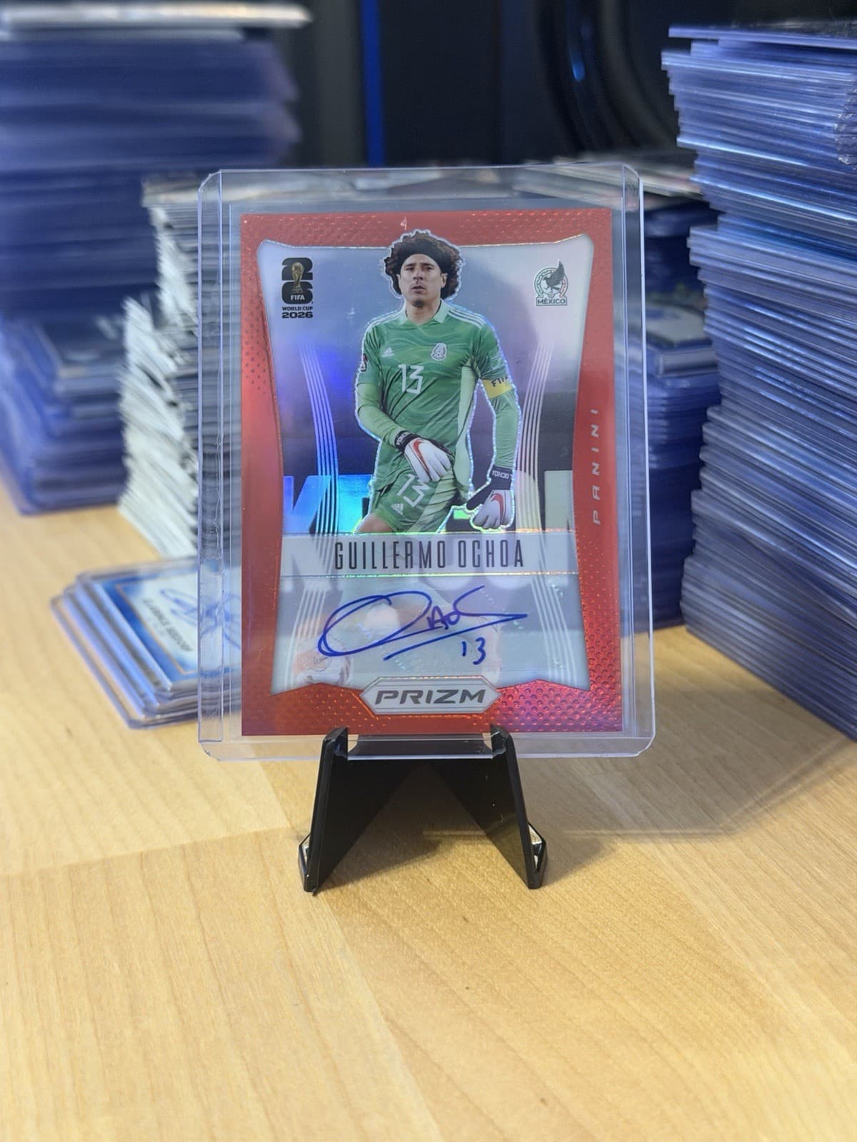 2026 Prizm FIFA World Cup Guillermo Ochoa Red Auto Numbered /49 Six world cups!