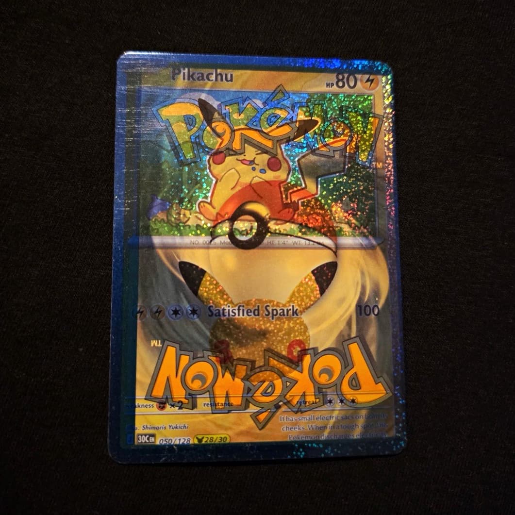 Double Print Error Blank Back Misprint Pokemon 30th Pikachu ( Shimaris Yukichi )