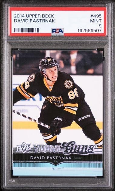 2014 Upper Deck David Pastrnak Young Guns #495 PSA 9