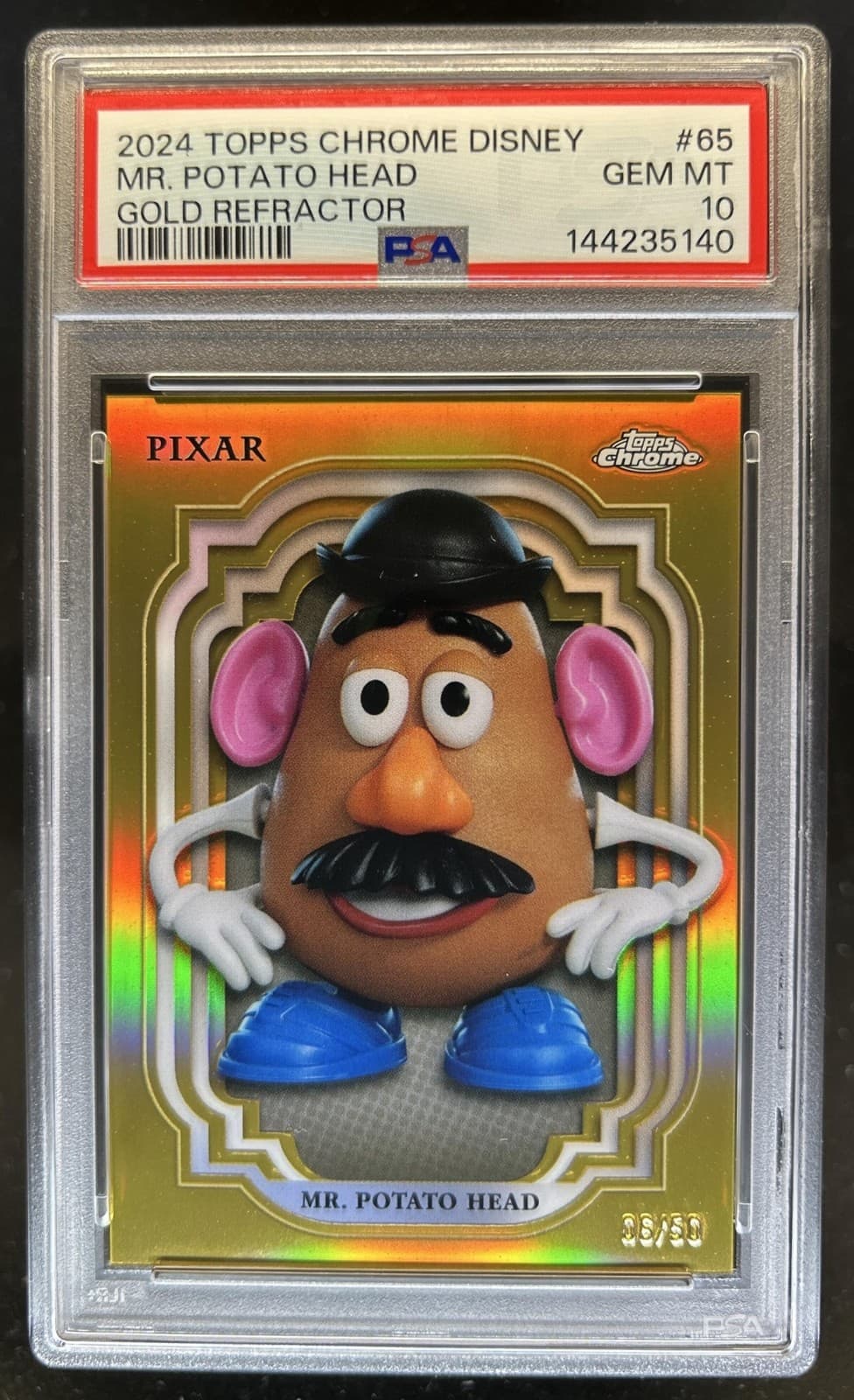 2024 Topps Chrome Disney Mr. Potato Head Refractor Gold #/50 Toy Story PSA 10