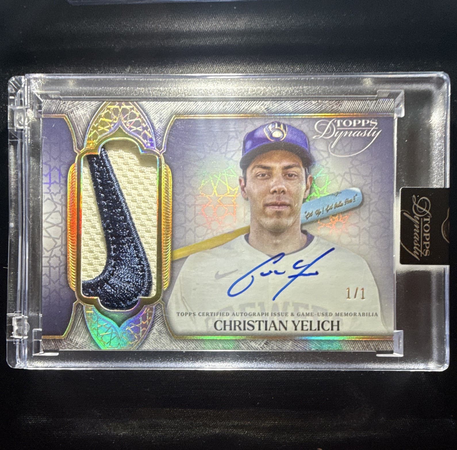 2025 Topps Dynasty Christian Yelich Brewers Auto Patch 1/1 NIKE LOGO DAP-CY3