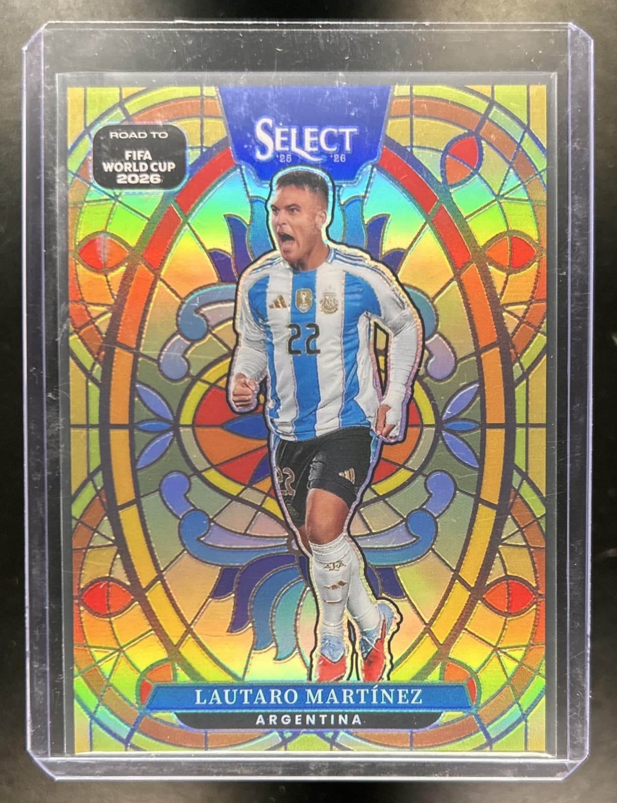 2025-26 Panini Select Road to FIFA World Cup Lautaro Martinez Stained Glass #2