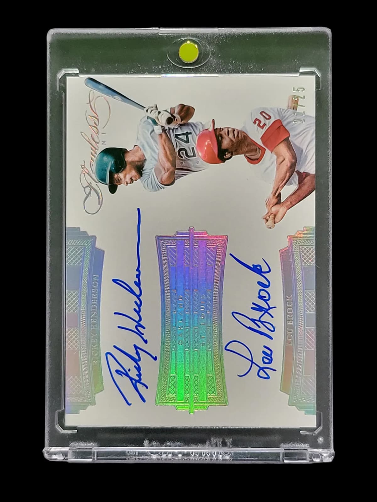 2017 Panini Flawless Rickey Henderson Lou Brock #FDS-RL Dual Autograph