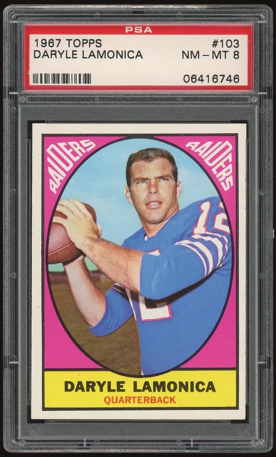 1967 Topps #103 Daryle Lamonica PSA 8 *6746