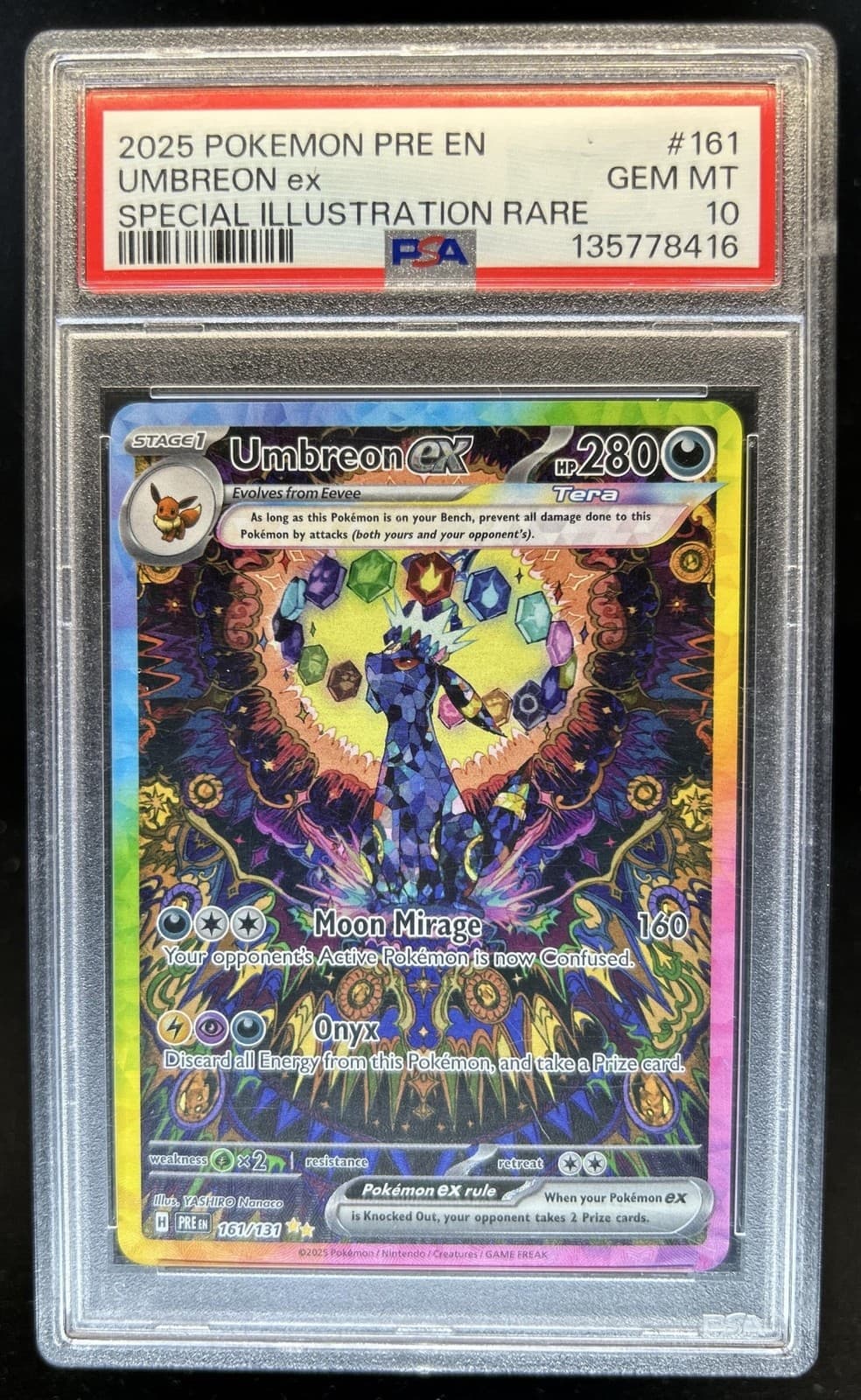 2025 Pokemon Prismatic Umbreon ex Special Illustration Rare #161/131 PSA 10