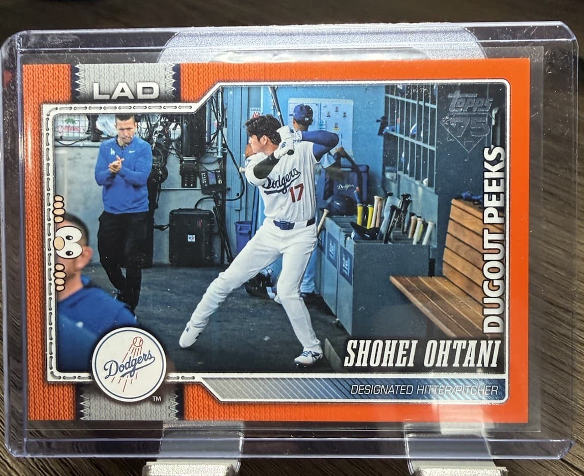 2026 Topps Shohei Ohtani Dugout Peeks Orange Dodgers #200 /25