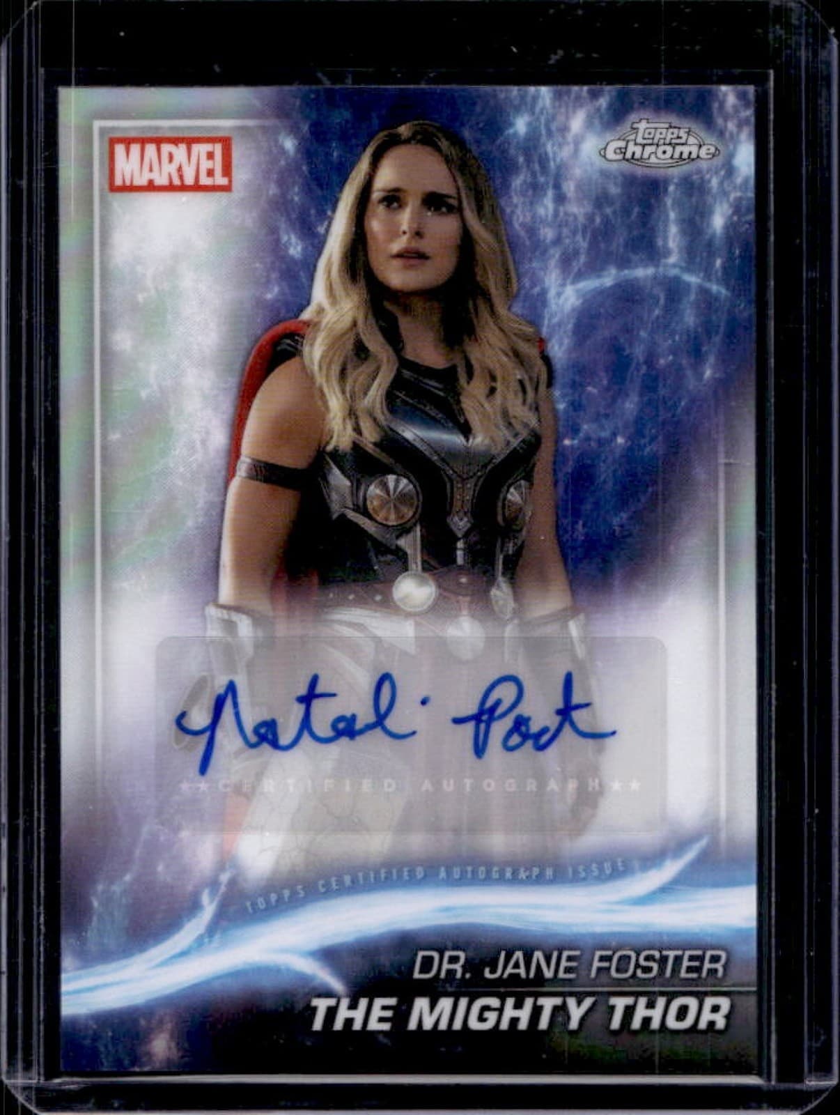 2025 Topps Chrome Marvel Studios Natalie Portman as The Mighty Thor Auto #AA-NP