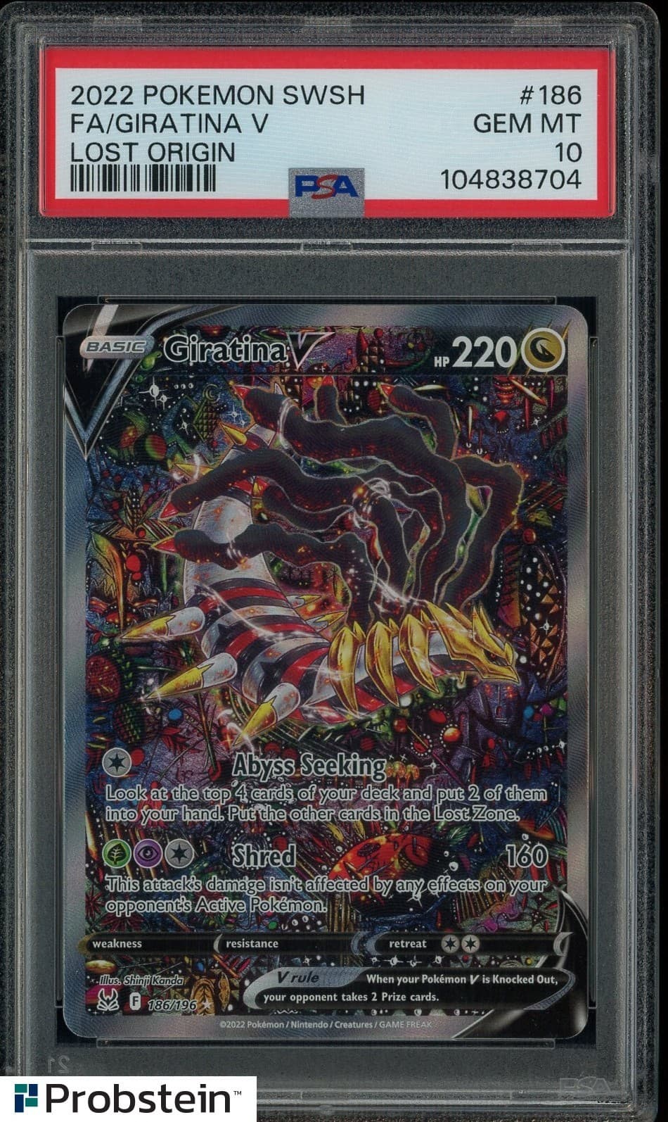2022 Pokemon SWSH Lost Origin #186 FA Giratina V PSA 10 GEM MINT