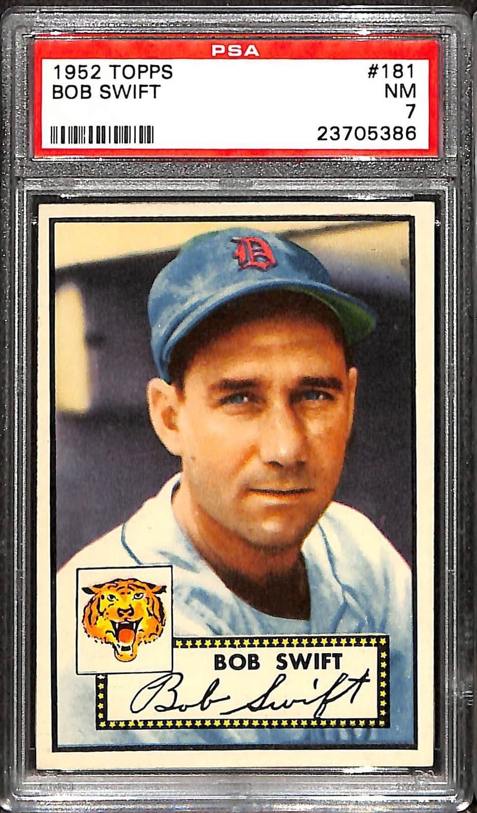 1952 TOPPS #181 BOB SWIFT PSA 7 NM 23705386 