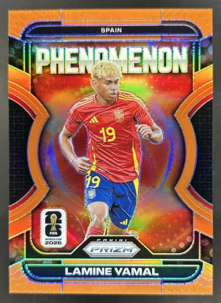 2026 Panini Prizm World Cup Lamine Yamal Phenomenon Orange #/25 Spain