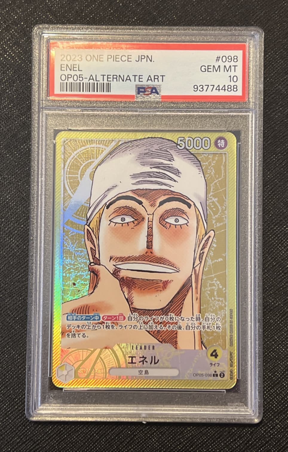 Enel  - PSA 10 Alt Art Leader - One Piece Card Game TCG OP05-098 JAPANESE