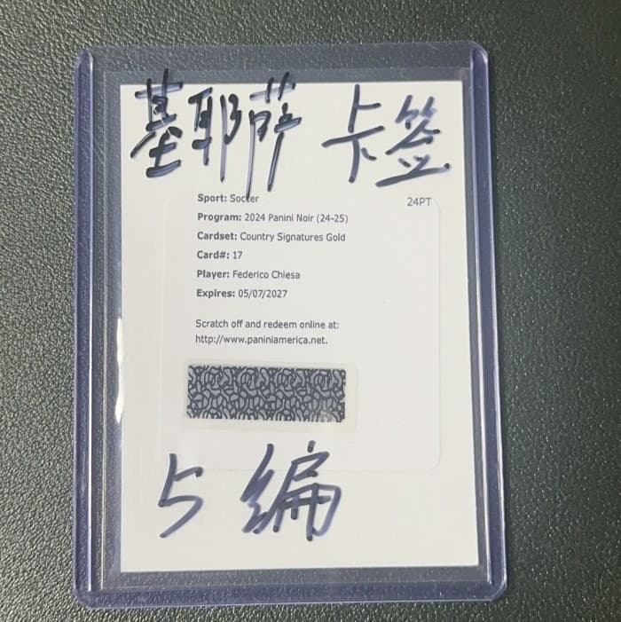 2024 Panini Noir Federico Chiesa Country Signatures Gold Auto /5