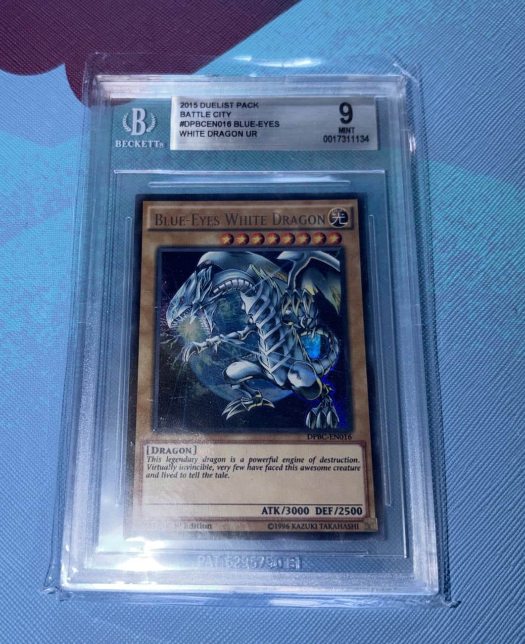 2015 Yu-Gi-Oh! Blue-Eyes White Dragon DPBC 1st Edition Ultra Rare BGS 9