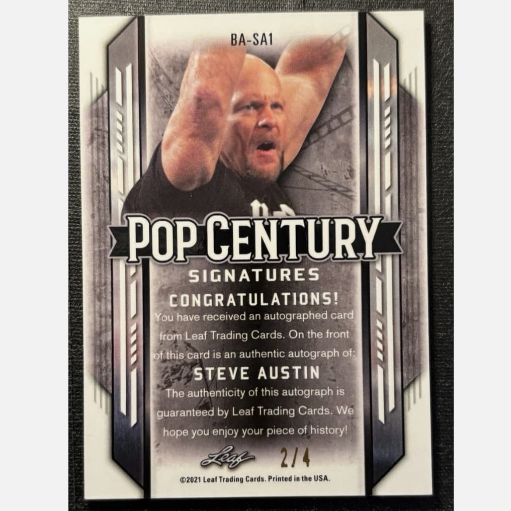 Leaf 2021 Pop Century WWE Steve Austin Auto BA-SA1 /4