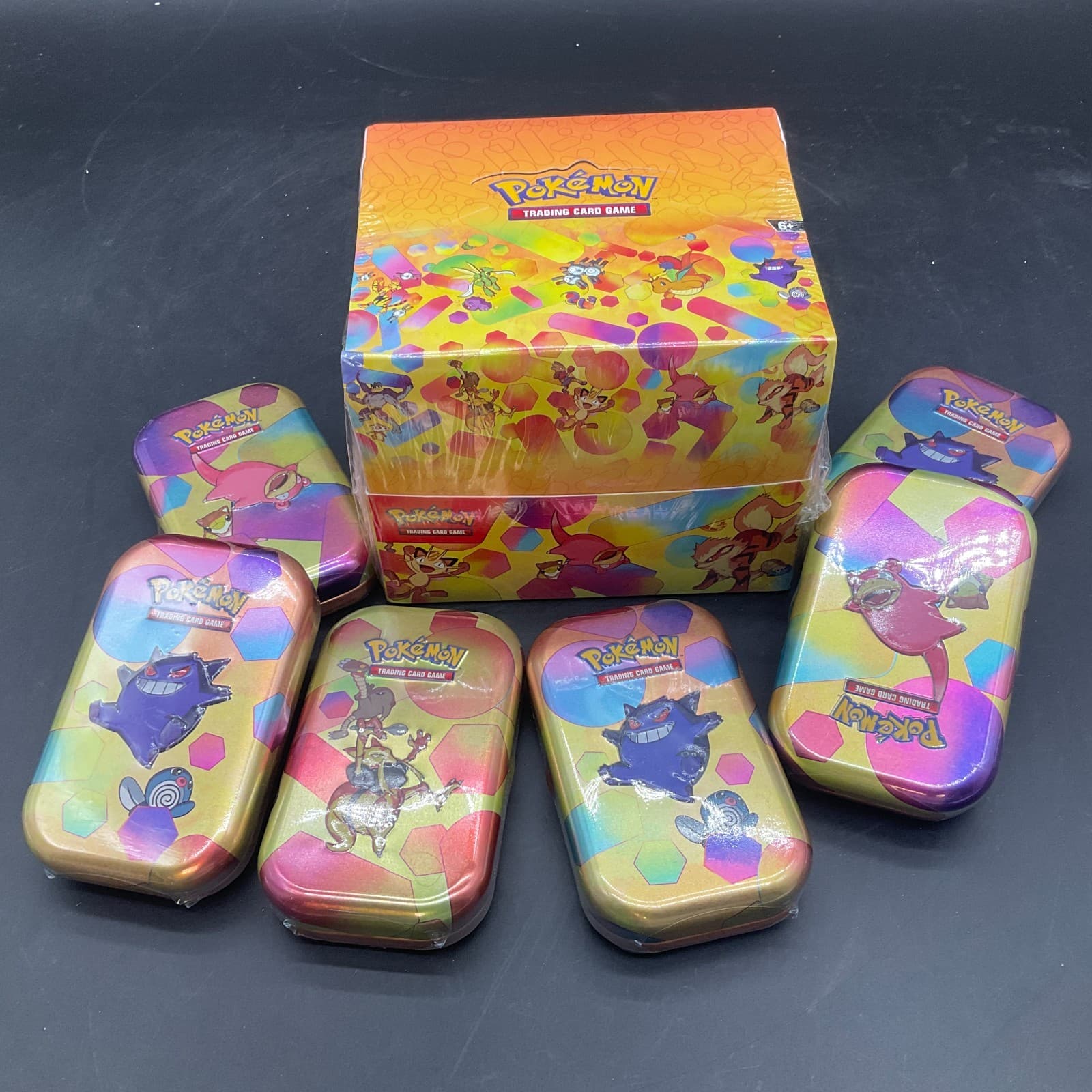 Pokemon TCG 151 MEW EN Mini Tin Display + 6 Loose 151 Tins SEALED