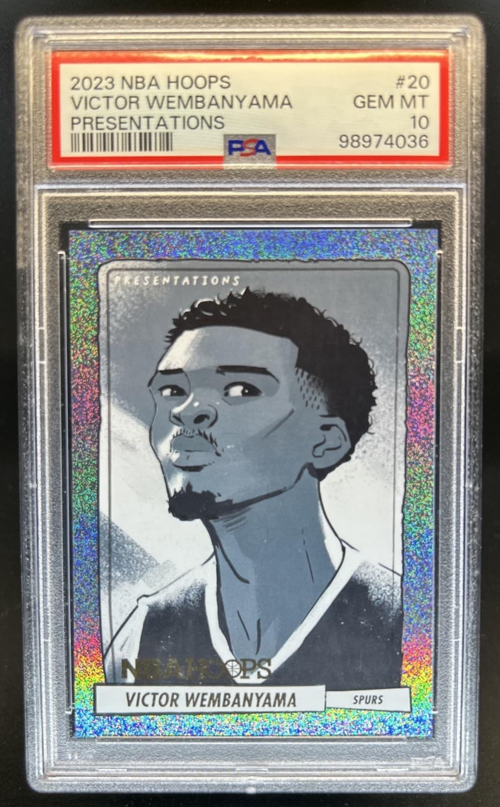 2023-24 Panini Hoops Victor Wembanyama Presentations SSP RC #20 Spurs PSA 10