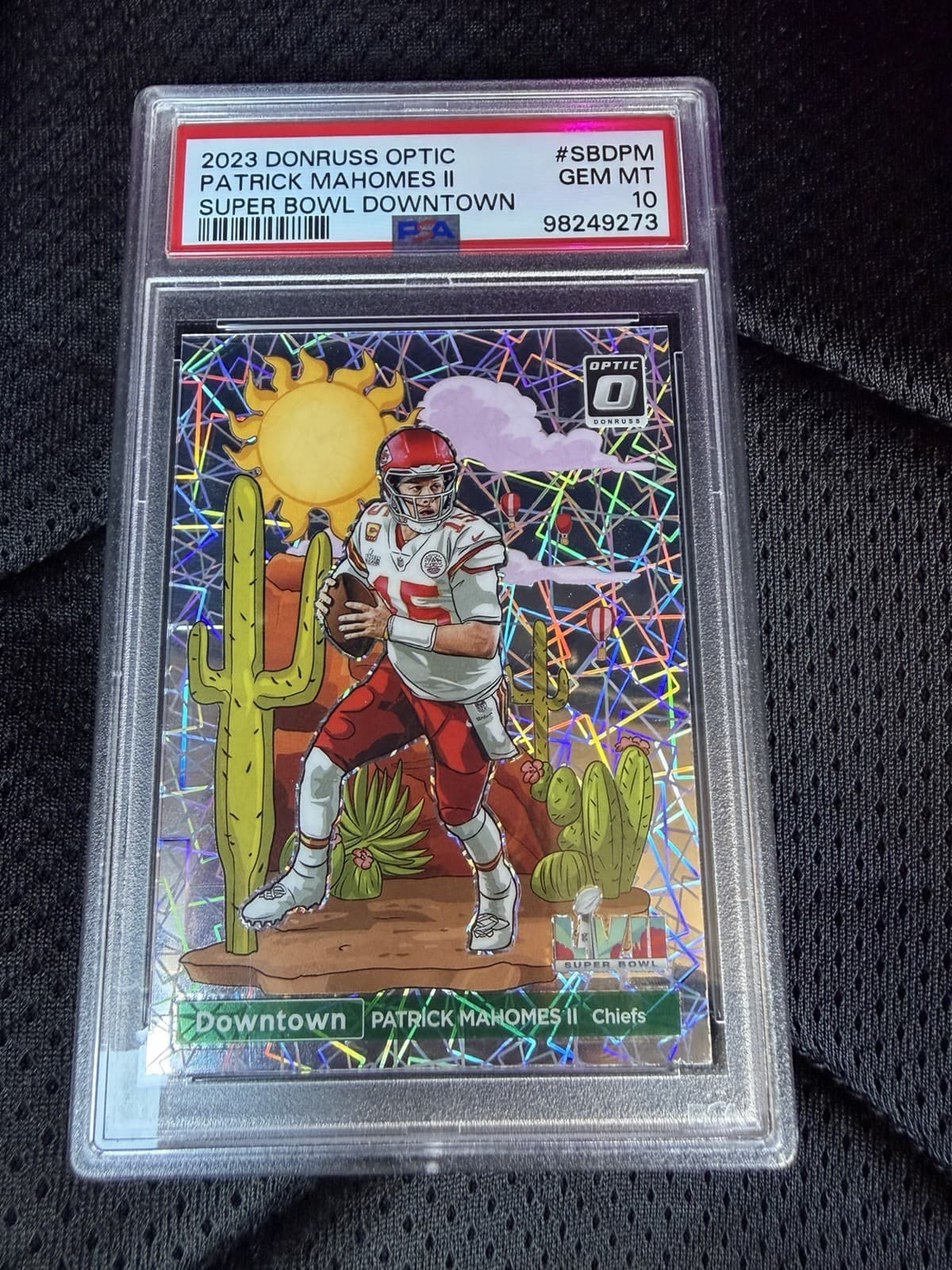 2023 Panini Donruss Optic Patrick Mahomes II Super Bowl Downtown SBD-PM PSA 10