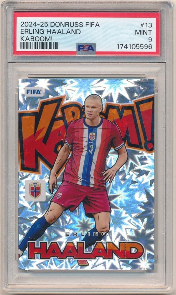 Erling Haaland 2024/25 Panini Donruss Fifa #13 Kaboom Insert Norway Psa 9 Mint