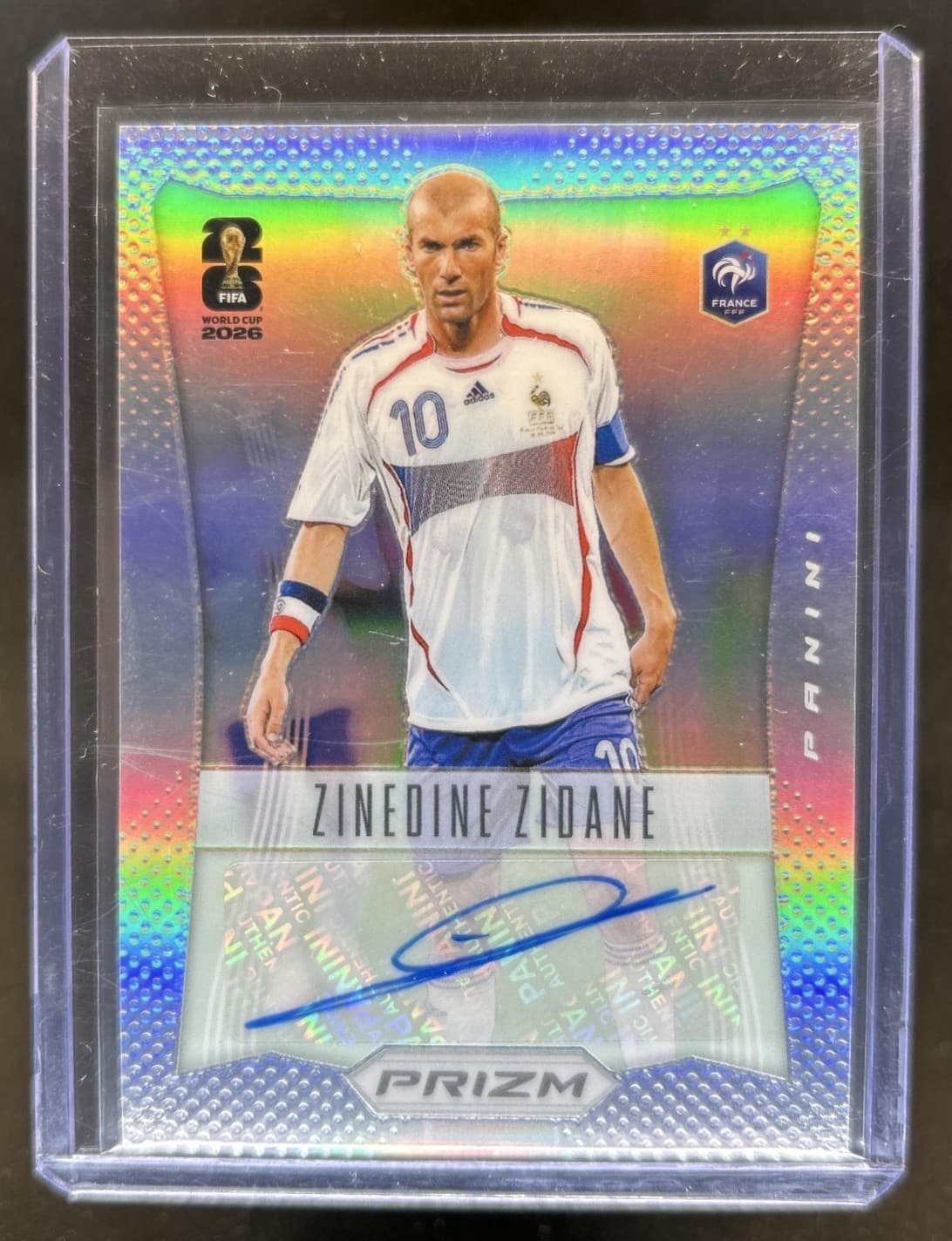 2026 Prizm World Cup Zinedine Zidane 2012 Throwback Signatures Silver Auto #/25