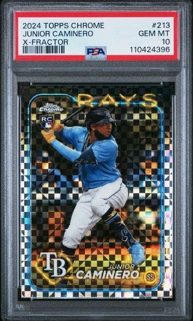 2024 Topps Chrome Junior Caminero X-Fractor Rookie #213 PSA 10