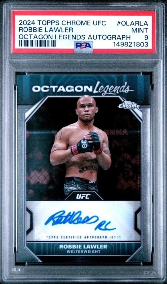 2024 Topps Chrome UFC Robbie Lawler Legends Auto Signed Ruthless PSA 9 MMA
