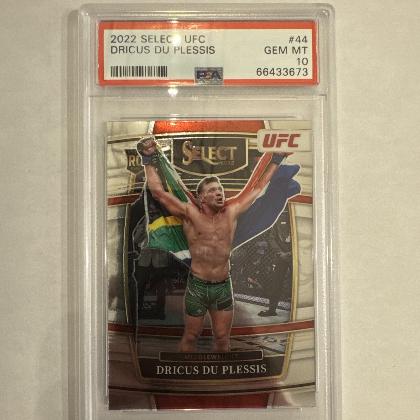Graded 2022 Panini Select Dricus Du Plessis #44 Rookie RC UFC MMA Card PSA 10
