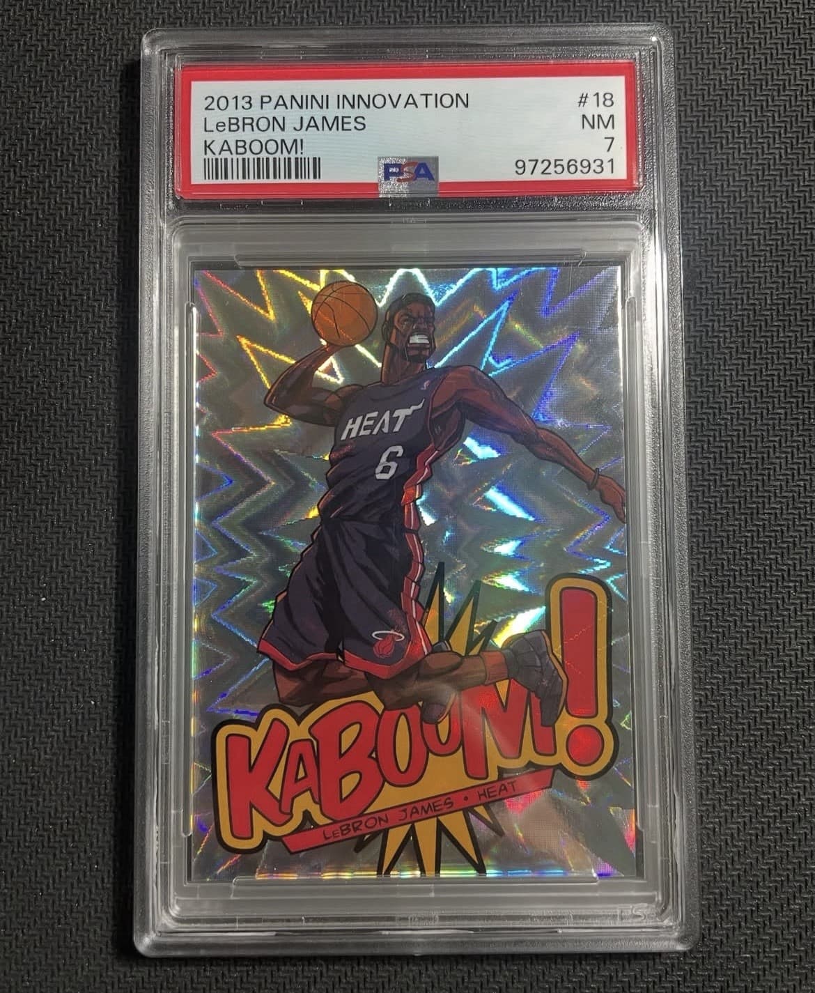 Panini 2013-14 Innovation Kaboom! #18 LeBron James PSA 7 Miami Heat