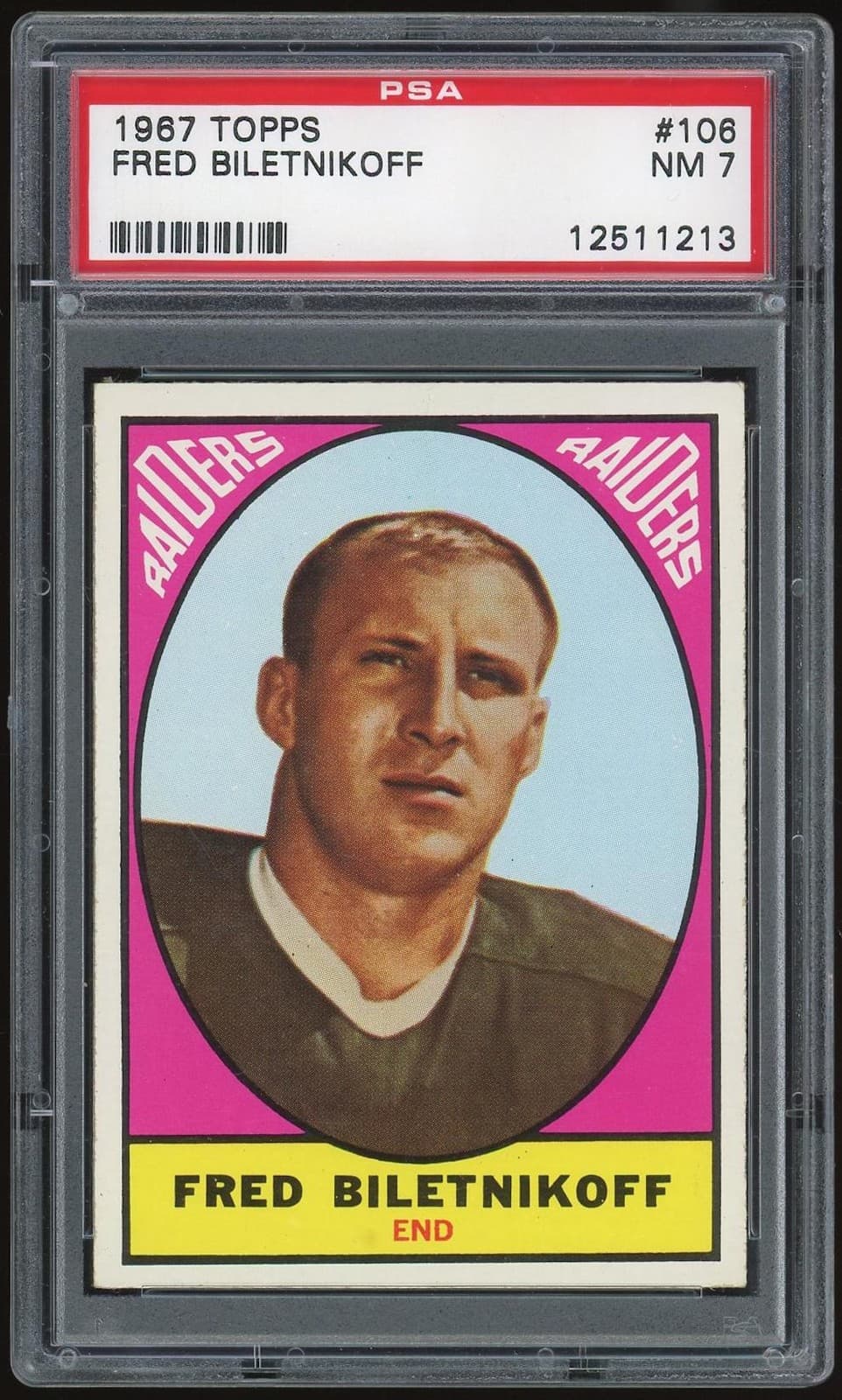 1967 Topps #106 Fred Biletnikoff PSA 7 *1213
