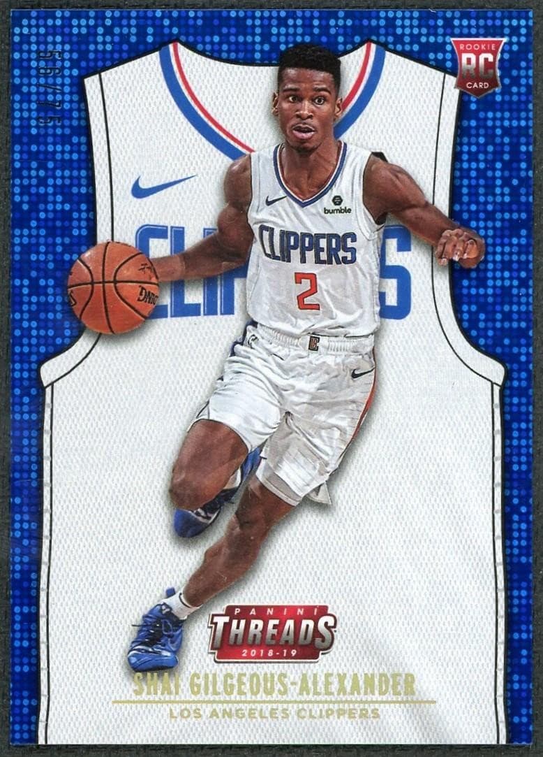 2018-19 Panini Threads Shai Gilgeous-Alexander Premium Blue Dazzle /75 #111