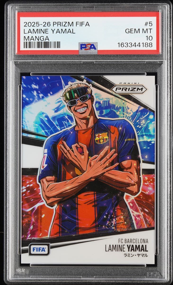 2025-26 Panini Prizm FIFA Lamine Yamal #5 Manga Prizm Case Hit SSP PSA 10 GEM MT