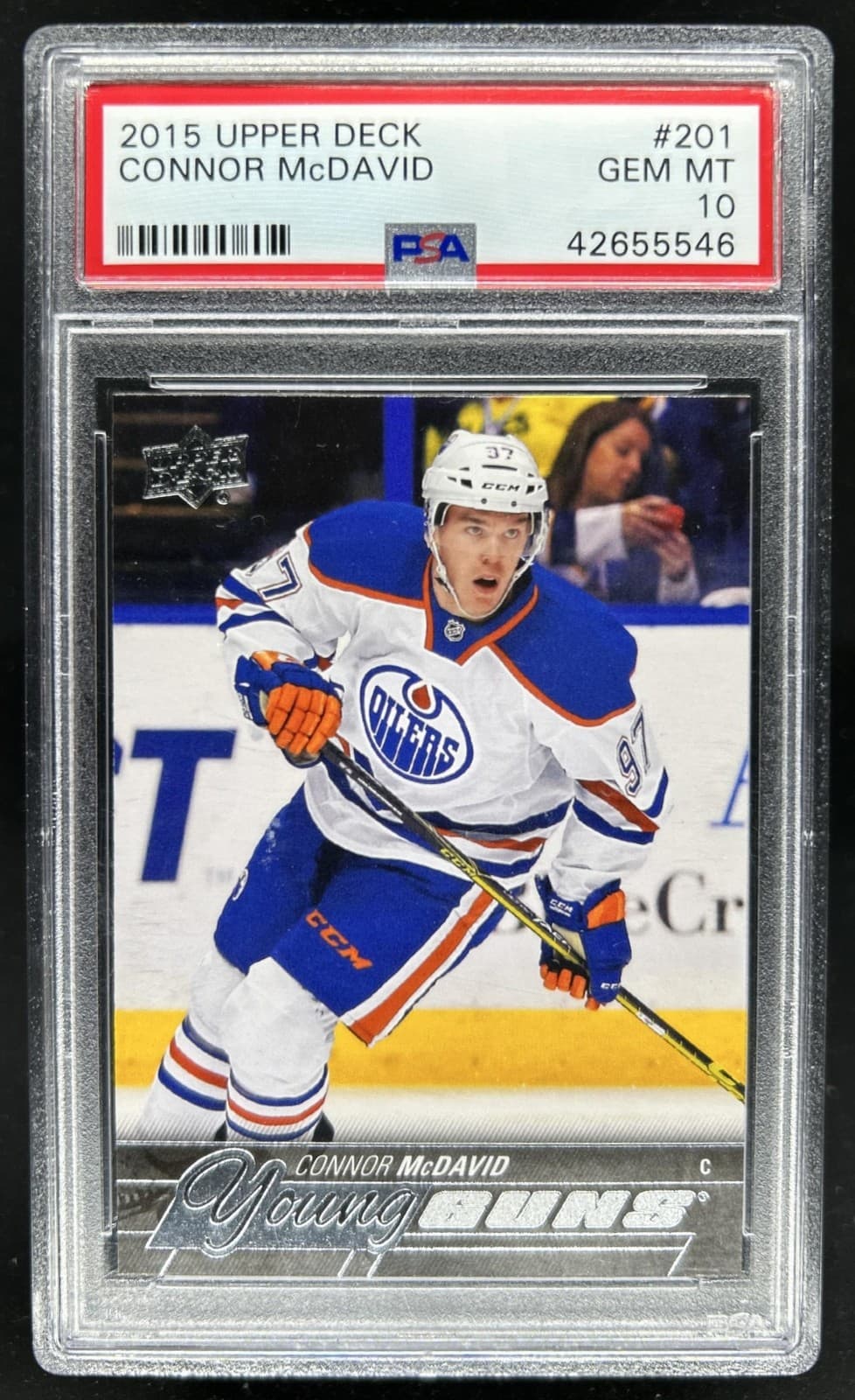 2015-16 Upper Deck Connor McDavid Rookie Young Guns RC #201 Oilers PSA 10