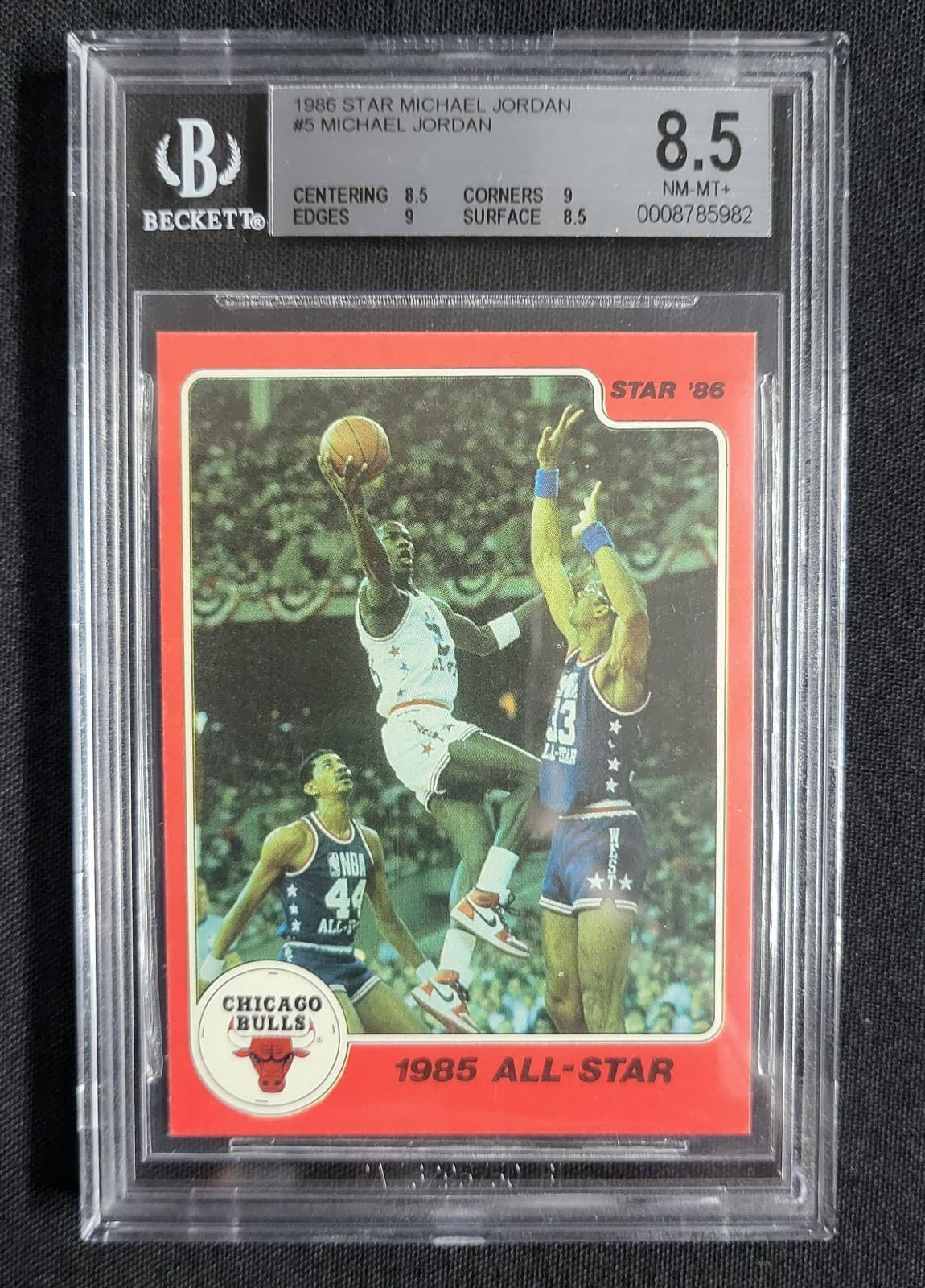 1986 Star Company #5 Michael Jordan BGS 8.5 NM - Mint + RC Bulls Rare Hot