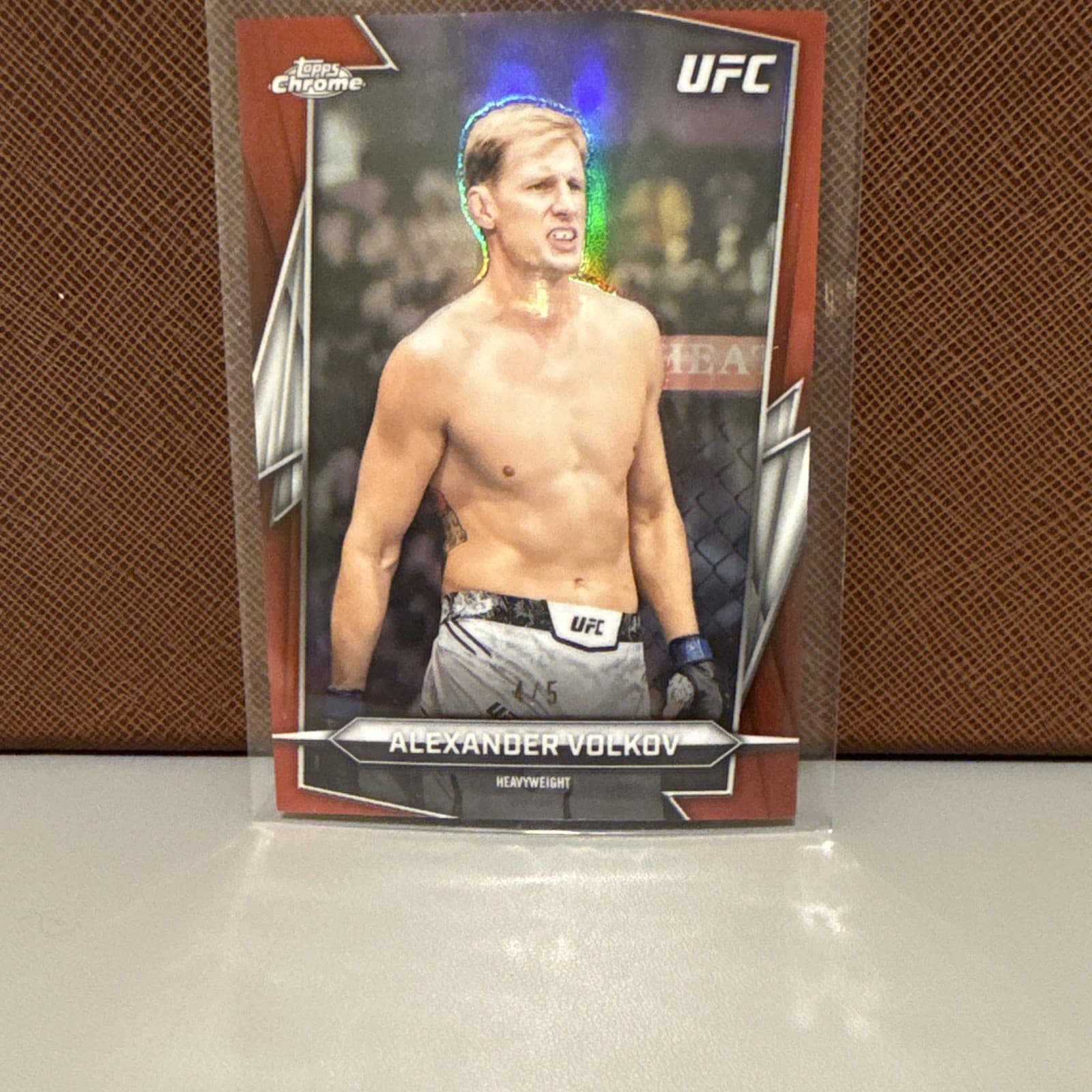 Topps Chrome UFC Alexander Volkov #12 MMA Red Parallel Serial 4/5
