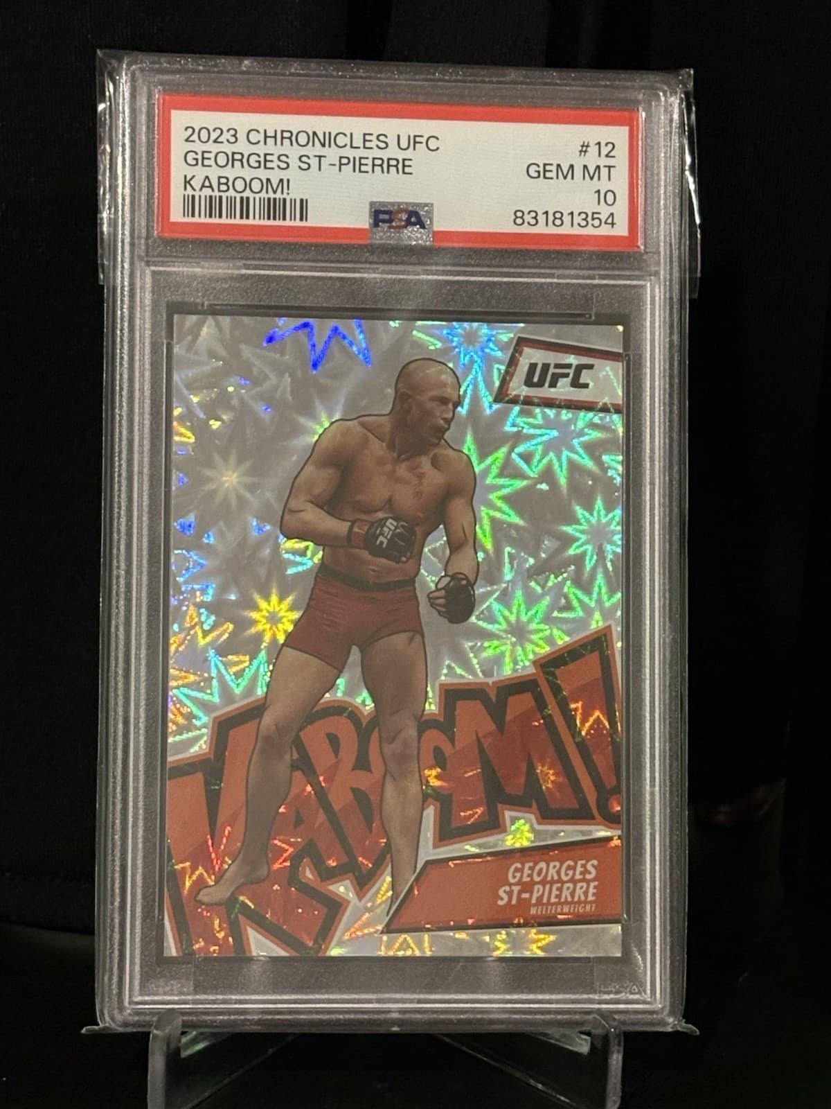 2023 UFC KABOOM! Georges St. Pierre GSP PSA 10 PANINI CHRONICLES #12 MMA GRAIL