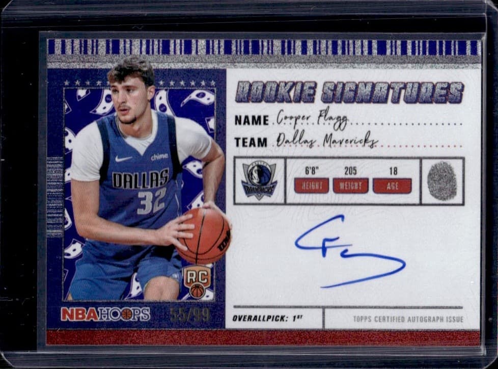 2025-26 Topps Hoops Cooper Flagg Pixel Burst Purple RC Auto #/99 Rookie